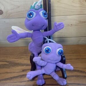 A Bugs Life Princess Dot Plush Plastic Eyes Disney Mattel Vintage 1998 Lot Of 2
